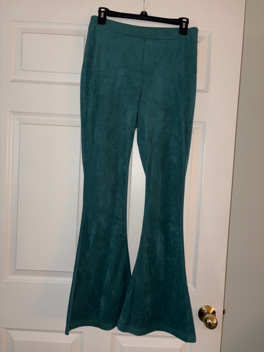 SO Teal Suede-Look Flared Pants